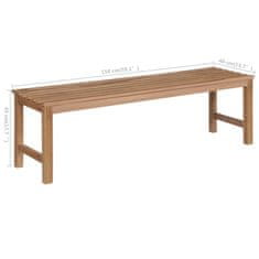 Vidaxl Vrtna klop z zeleno blazino 150 cm trdna tikovina