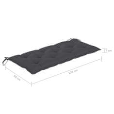 Vidaxl Blazina za vrtno klop antracit 120x(50+50)x7 cm oxford tkanina