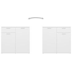 Vidaxl Komoda bela 80x36x75 cm iverna plošča