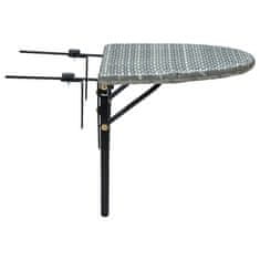 Vidaxl Balkonska mizica siva 60x60x50 cm poli ratan