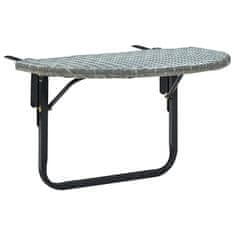 Vidaxl Balkonska mizica siva 60x60x50 cm poli ratan