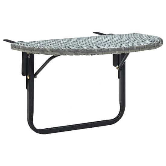 Vidaxl Balkonska mizica siva 60x60x50 cm poli ratan