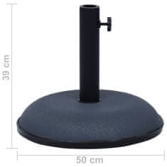 Vidaxl Podstavek za senčnik 30 kg temno siv jeklo in cement