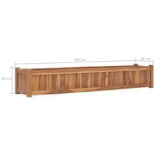 Vidaxl Visoka greda 150x30x25 cm trdna tikovina