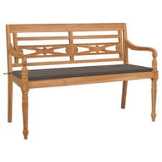 Vidaxl Klop Batavia s taupe blazino 150 cm trdna tikovina
