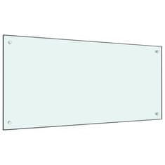 Vidaxl Kuhinjska zaščitna obloga bela 100x50 cm kaljeno steklo