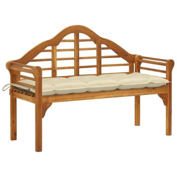 Vidaxl Vrtna klop z blazino 135 cm trden akacijev les