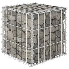Vidaxl Kockasta visoka greda gabion iz jeklene žice 30x30x30 cm