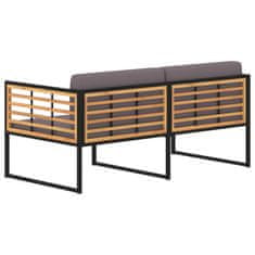 Vidaxl Vrtna klop z blazinami 136 cm trden akacijev les temno siva