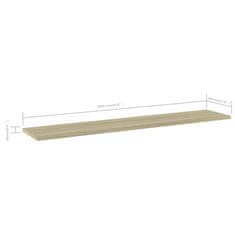Vidaxl Dodatne police za omaro 4 kosi sonoma hrast 100x20x1,5 cm