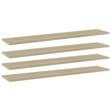 Vidaxl Dodatne police za omaro 4 kosi sonoma hrast 100x20x1,5 cm