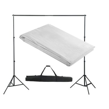 Vidaxl Podporni sistem za ozadje 300 x 300 cm bele barve