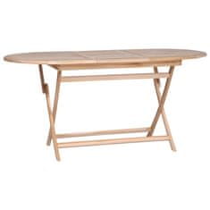 Vidaxl Zložljiva vrtna miza 160x80x75 cm trdna tikovina