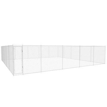 Vidaxl Zunanji pasji boks pocinkano jeklo 950x950x185 cm