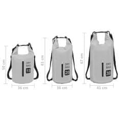 Vidaxl Torba Dry Bag z zadrgo siva 15 L PVC
