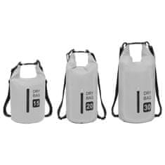 Vidaxl Torba Dry Bag z zadrgo siva 20 L PVC