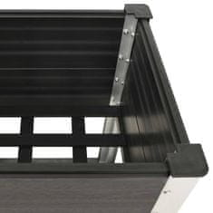 Vidaxl Visoka greda s polico 150x50x90 cm WPC siva