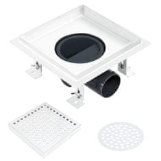 Vidaxl Kanaleta za tuš 18x18 cm nerjaveče jeklo