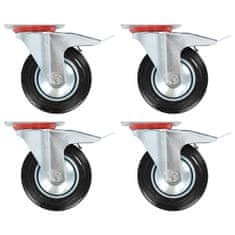 shumee vidaXL Gibljiva kolesa z dvojnimi zavorami 4 kosi 160 mm