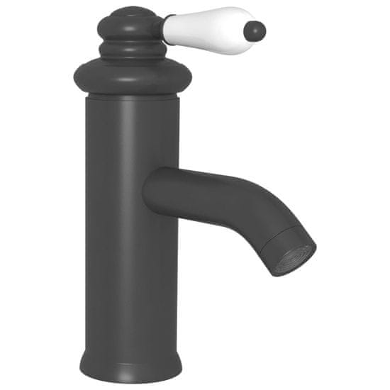 Vidaxl Kopalniška armatura za umivalnik siva 130x180 mm