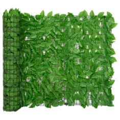 shumee Balkonsko platno z zelenim listjem 300x100 cm