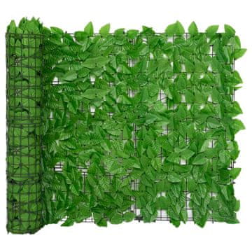 Vidaxl Balkonsko platno z zelenim listjem 300x100 cm