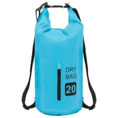 Vidaxl Torba Dry Bag z zadrgo modra 20 L PVC