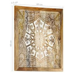 Vidaxl Ročno izrezljani stenski paneli 2 kosa mangov les 60x60x2,5 cm
