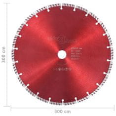 Vidaxl Diamantni rezalni disk s turbo jeklom 300 mm