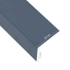 Vidaxl Kotne plošče L-oblike 90° 5 kosov antracitne 170 cm 100x50 mm