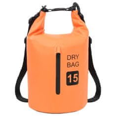 Vidaxl Torba Dry Bag z zadrgo oranžna 15 L PVC
