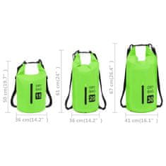 Vidaxl Torba Dry Bag z zadrgo zelena 30 L PVC