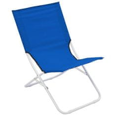 Vidaxl Zložljivi stoli za na plažo 2 kosa modri