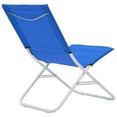 Vidaxl Zložljivi stoli za na plažo 2 kosa modri