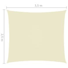 Greatstore Senčno jadro oksford blago pravokotno 2,5x3,5 m krem