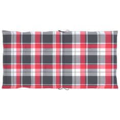 Vidaxl Blazine za vrtne stole 6 kosov rdeče karo 100x50x3 cm oxford