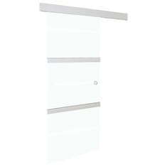 Vidaxl Drsna vrata z mehkimi blokadami ESG steklo in aluminij 76x205cm
