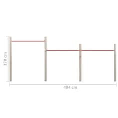 Vidaxl Vrtni telovadni drog 404x170 cm impregnirana borovina in jeklo