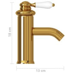 Vidaxl Kopalniška armatura za umivalnik zlata 130x180 mm