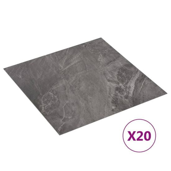Vidaxl Samolepilne talne plošče 20 kosov PVC 1,86 m2 črn vzorec