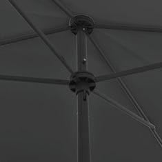 Vidaxl Senčnik za na plažo antraciten 200x125 cm