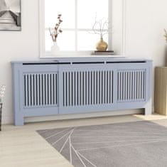 Greatstore Pokrov za radiator MDF siv 205 cm