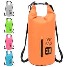 Vidaxl Torba Dry Bag z zadrgo oranžna 20 L PVC