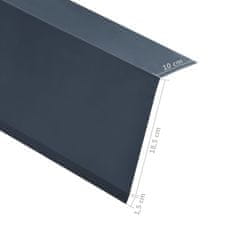Vidaxl Strešne obrobe L-oblike 5 kosov aluminij antracitne 170 cm