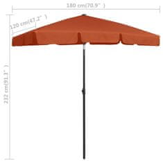 Vidaxl Senčnik za na plažo terakota 180x120 cm