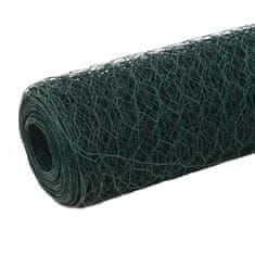 Vidaxl Žična mreža za ograjo jeklo s PVC oblogo 25x1,2 m zelena