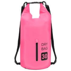 Vidaxl Torba Dry Bag z zadrgo roza 30 L PVC