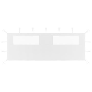 Vidaxl Stranica za paviljon z okni 6x2 m bela