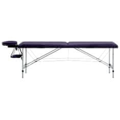 Greatstore Zložljiva masažna miza 2-conska aluminij vijolična