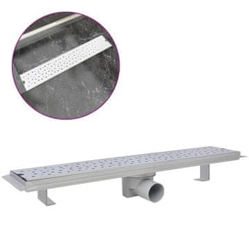 Vidaxl Kanaleta za tuš mehurčki 630x140 mm nerjaveče jeklo